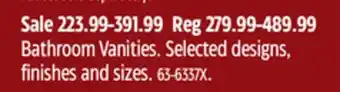Canadian Tire Canvas bathroom vanities offer