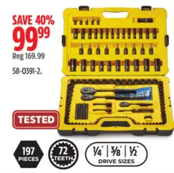 Canadian Tire Stanley professional grade black chrome socket set, sae/metric,197-pc offer