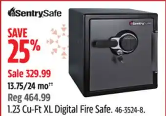 Canadian Tire Sentrysafe 1.23 cu-ft xl digital fire safe offer