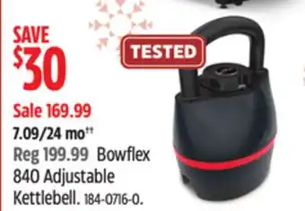 Canadian Tire Bowflex 840 adjustable kettlebell offer