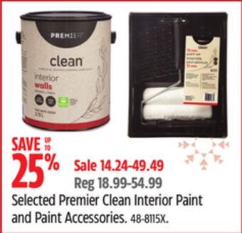 Canadian Tire Selected premier clean interior paint and paint accessories offer
