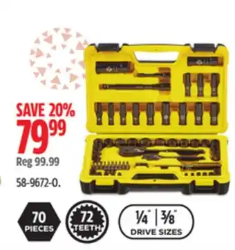 Canadian Tire Stanley black chrome socket sets offer