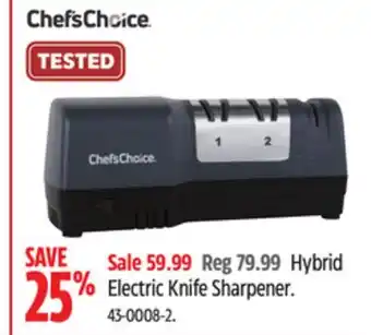 Canadian Tire Chef's choice hybrid electric knife sharpener offer