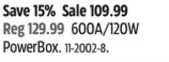Canadian Tire Motomaster eliminator 600a/120w powerbox offer