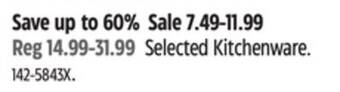 Canadian Tire Master chef selected kitchenware offer