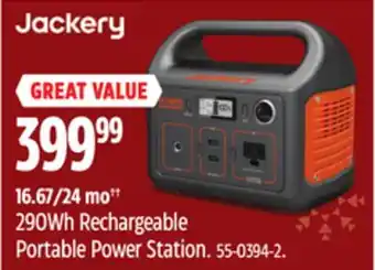 Canadian Tire Jackery 290wh rechargeable portable power station offer