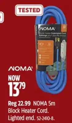 Canadian Tire Noma 5m block heater cord offer