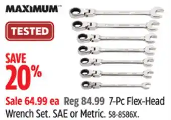 Canadian Tire Maximum 7-pc flex-head wrench set offer