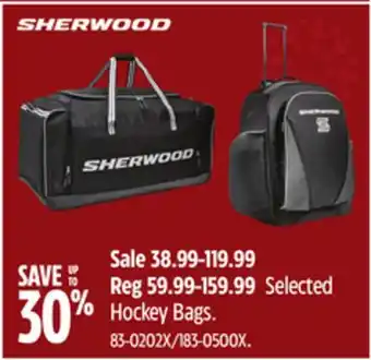 Canadian Tire Sherwood hockey bags offer
