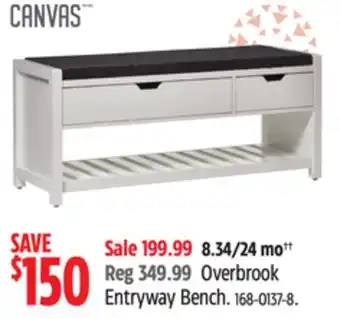 Canadian Tire Canvas overbrook entryway bench offer