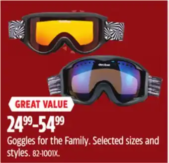 Canadian Tire Decibel goggles for the family offer