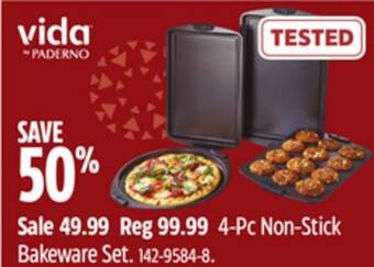 Canadian Tire Vida by paderno 4-pc non-stick bakeware set offer