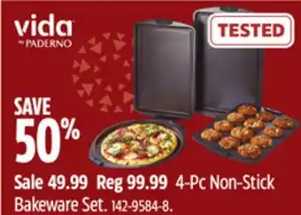 Canadian Tire Vida by paderno 4-pc non-stick bakeware set offer