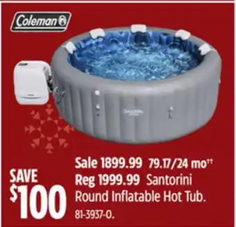 Canadian Tire Salu spa santorini round inflatable hot tub offer