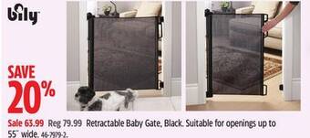Canadian Tire Bily retractable baby gate, black offer
