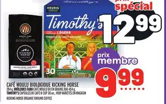 Metro Café moulu biologique kicking horse | kicking horse organic ground coffee offer