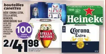 Metro Bière corona extra, stella artois, heineken, kronenbourg 1664 | beer offer