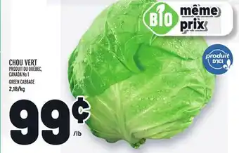 Metro Chou vert produit du québec | green cabbage offer