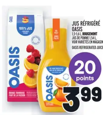 Metro Jus réfrigéré oasis | oasis refrigerated juice offer