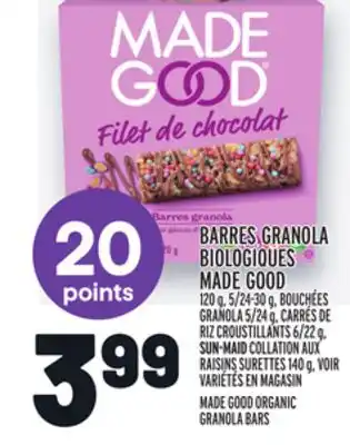 Metro Barres granola biologiques made good | made good organic granola bars offer