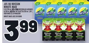 Metro Jus ou boisson minute maid | minute maid juice or drink offer