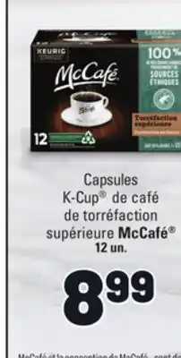 Metro Capsules k-cup de café de torréfaction supérieure mccafé offer