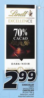IGA Lindt excellence chocolate offer