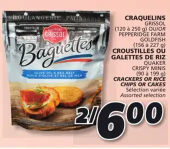 IGA Grissol crackers or rice chips or cakes offer