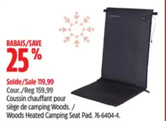 Canadian Tire Woods heated camping seat pad offer