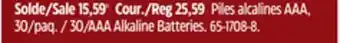 Canadian Tire Noma 30/aaa alkaline batteries offer