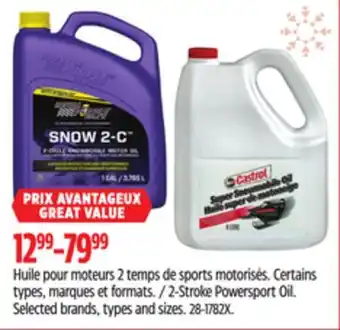 Canadian Tire Royal purple 2-stroke powersport oil offer