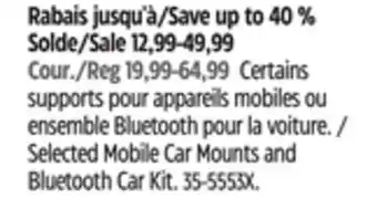 Canadian Tire Scosche selected mobile car mounts and bluetooth car kit offer