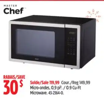 Canadian Tire Master chef 0.9 cu-ft microwave offer