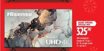 Canadian Tire Hisense 43 4k google smart tv offer