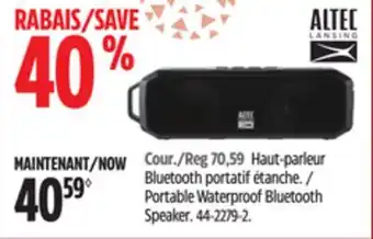 Canadian Tire Altec lansing portable waterproof bluetooth speaker offer