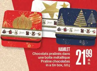 Jean Coutu Hamlet praline chocolates in a tin box offer