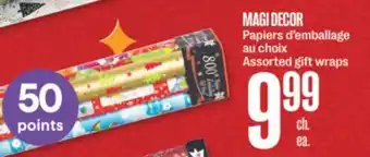 Jean Coutu Magi decor assorted gift wraps offer
