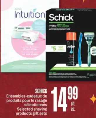 Jean Coutu Schick selected shaving products gift sets offer