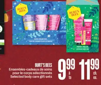 Jean Coutu Burt's bees selected body care gift sets offer