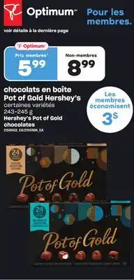 Provigo Chocolats en boîte pot of gold hershey's, 243-245 g offer
