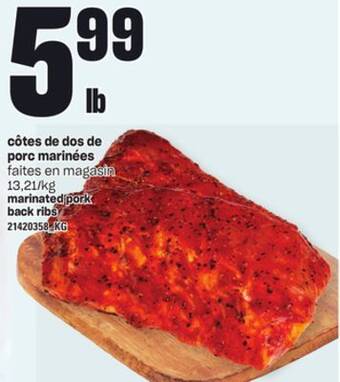 Provigo Côtes de dos de porc marinées offer