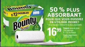 Provigo Bounty essuie-tout sur mesure 6 = 12 rouleaux offer