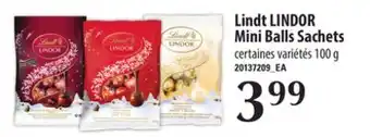Provigo Lindt lindor mini balls sachets, 100 g offer