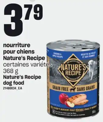 Provigo Nourriture pour chiens nature's recipe, 368 g offer