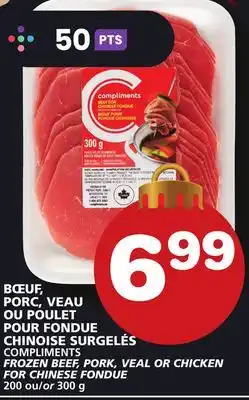 Marches Tradition Compliments frozen beef, pork, veal or chicken for chinese fondue offer