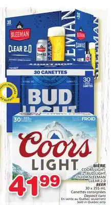 Marches Tradition Coors light, bud light or sleeman clear 2.0 beer offer