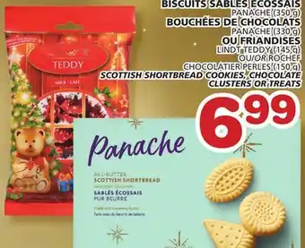 Marches Tradition Panache (350 g), panache (330 g) or lindt teddy (145 g) or rochef (150 g) scottish shortbread cookies, chocolate clusters or offer