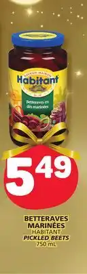 Marché Bonichoix Habitant pickled beets offer