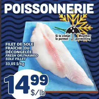 Marché Bonichoix Fresh or thawed sole fillet offer