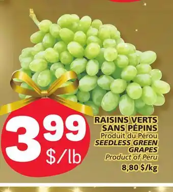 Marché Bonichoix Seedless green grapes offer